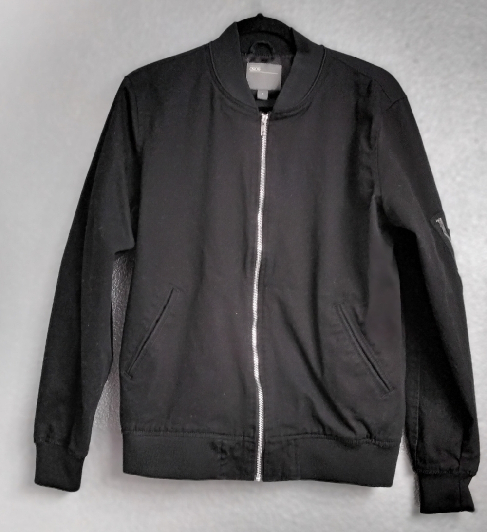 ASOS DESIGN Oversized Bomber Jacket In Black Size M